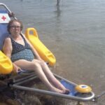 Adapted bath at the beach for dependent and elderly people